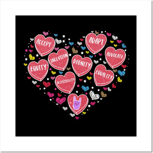 Cute Heart Valentines Day Love Special Education Teacher Wall Art by HannessyRin